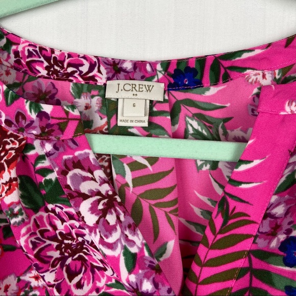 J Crew Fuchsia Floral Sleeveless Top 6 Medium - Picture 3 of 4